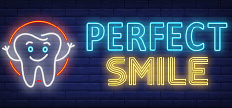 Neon sign offering perfect smile